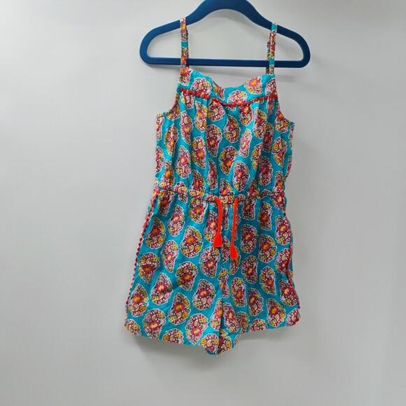 Mini Boden Floral Shortalls Romper EUC Size 5/6 - Picture 7 of 13